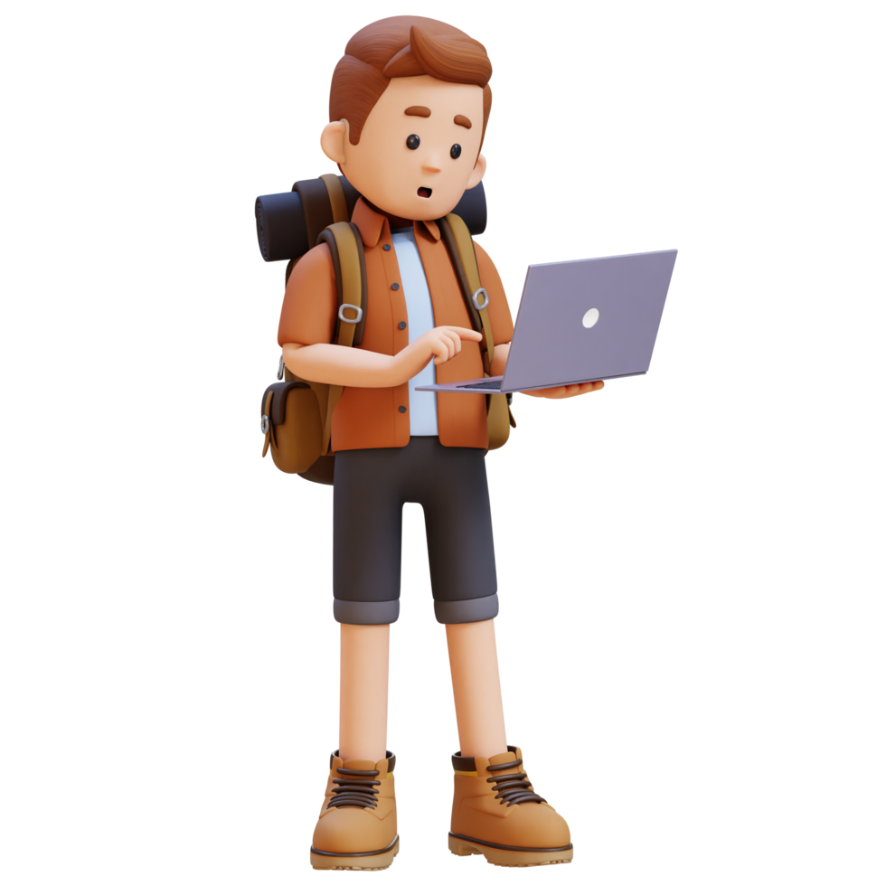 3d-traveller-character-working-on-a-laptop-free-png